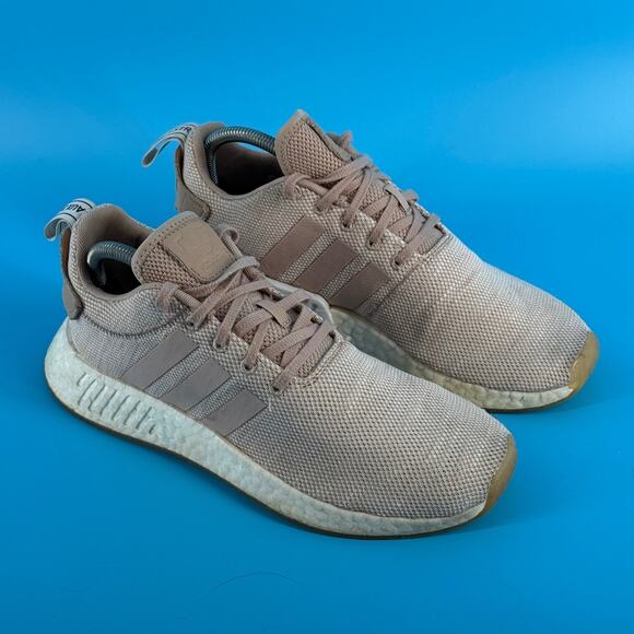 Adidas NMD R2 Womens Size 9 Tan Beige Navy Casual Running Sneakers Athleisure - Picture 5 of 13
